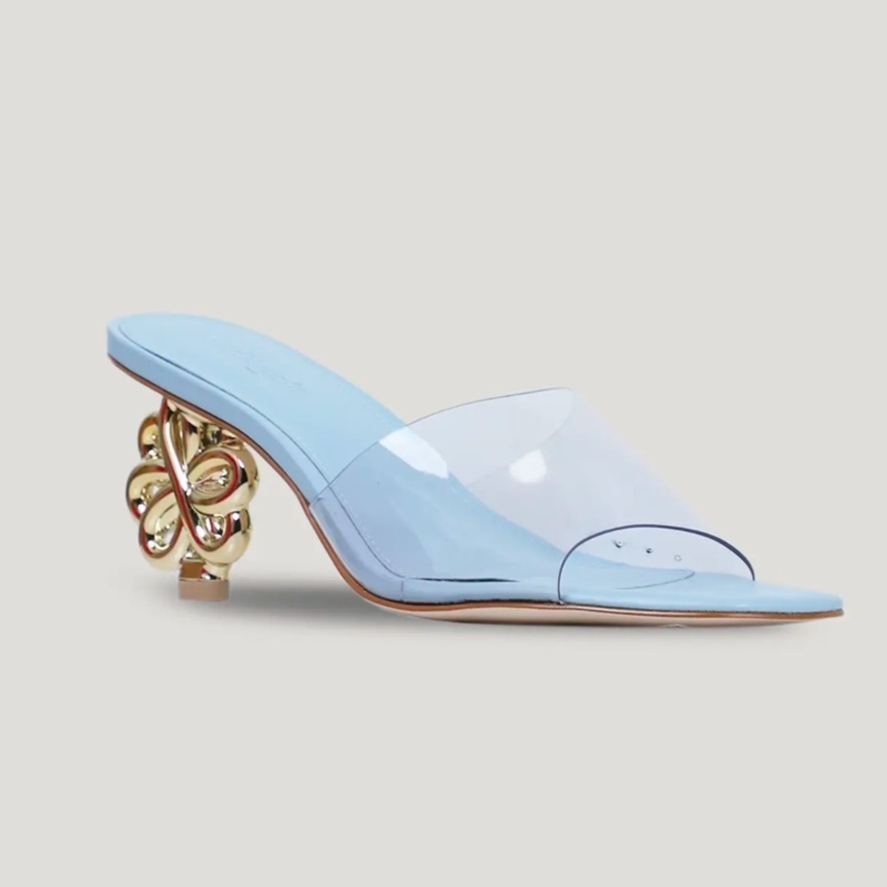 NIB Cult Gaia Bloom Sandals Heels Ice Blue 9 - Picture 3 of 10